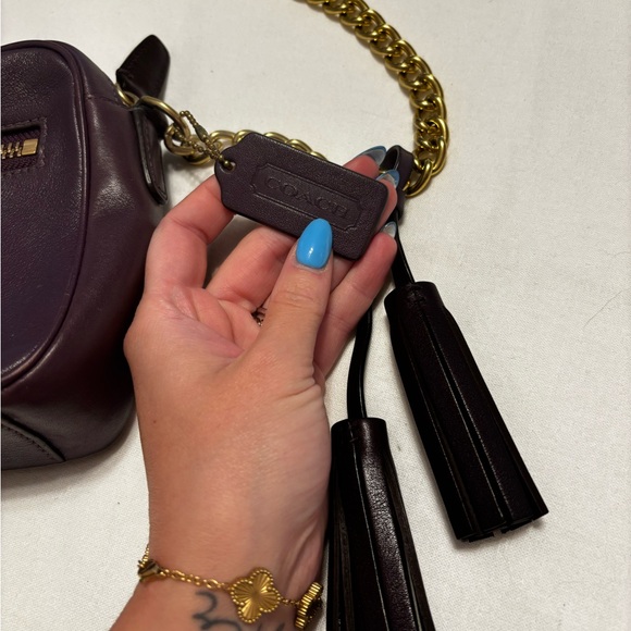 Coach Purple and Gold Crossbody Bag with Luxurious Leather - Picture 4 of 9